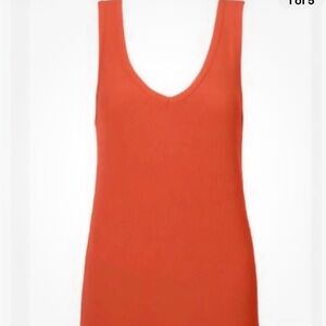 Women's Orange Busy Sleeveless Orange Top #5935 Medium M NWOT